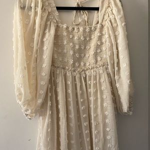 Cream colored Vici Dress with dot detailing